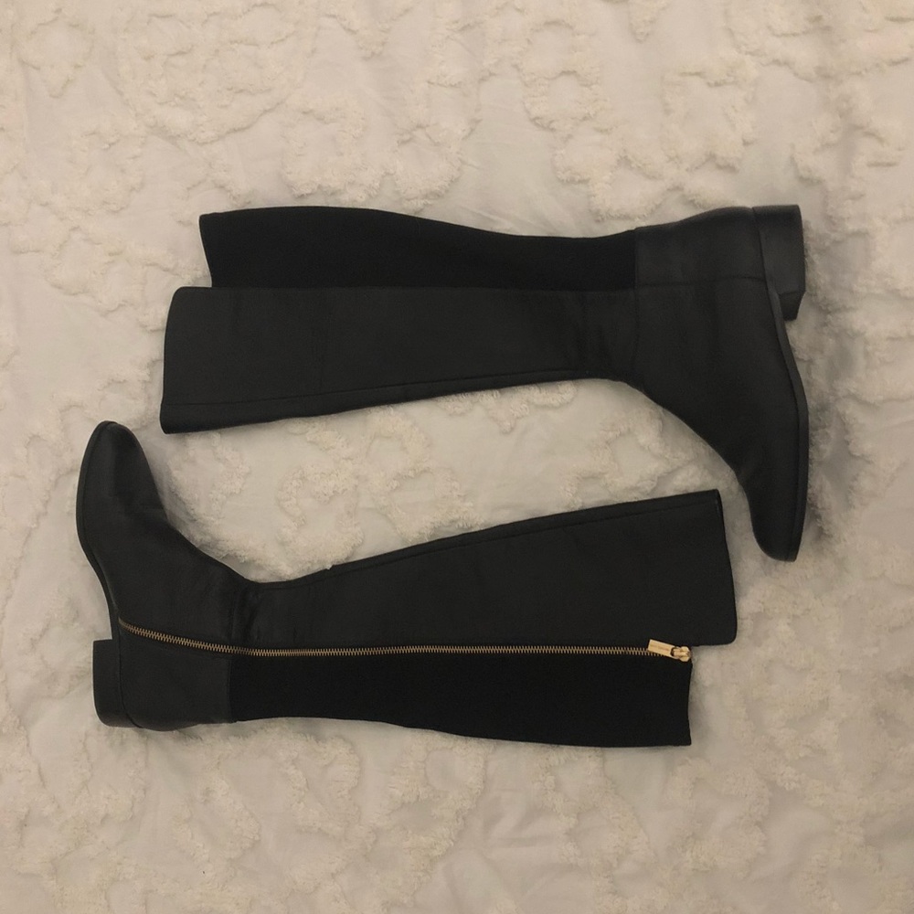 MK Harland Leather Black Knee High Riding Boots